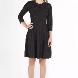 Nanette Lepore Black Long Sleeve Knit Dress